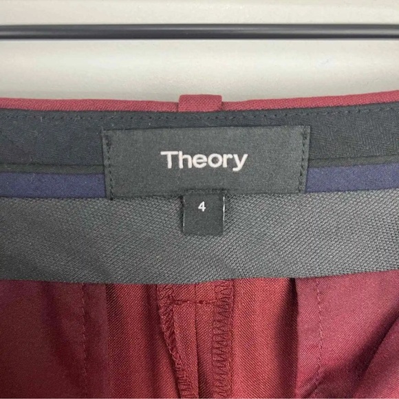Seeking Theory maroon wool blend pants in 6/8 ... 88% wool, 10% poly, 2% spandex - Picture 4 of 4